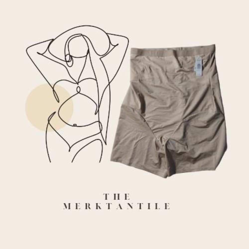 Shape by Cacique High Waist Thigh Shaper Shorts Beige 26/28 NWT